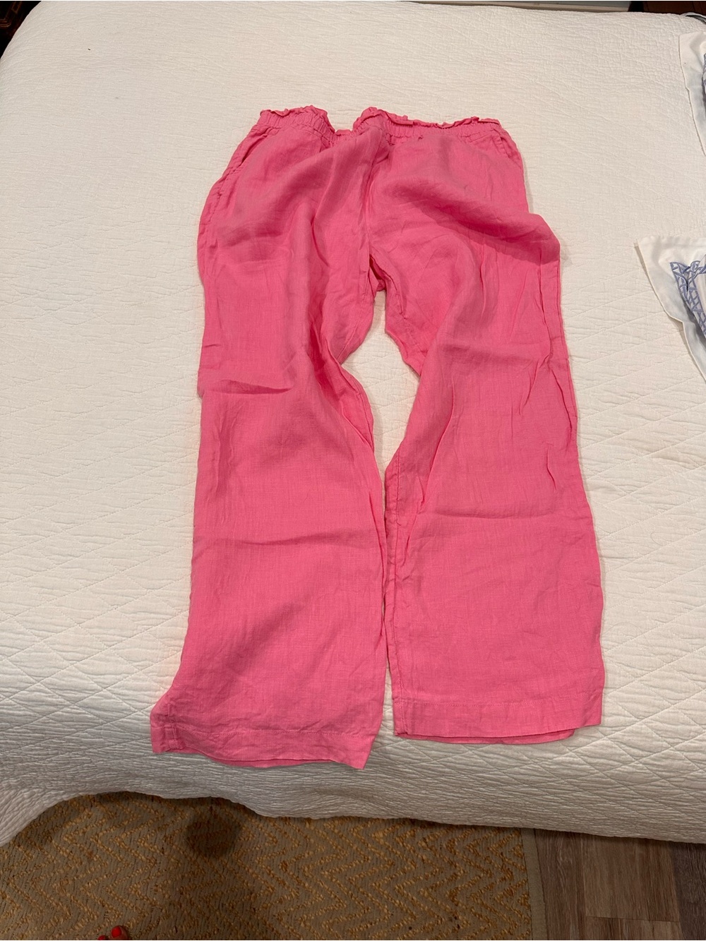 Charter Club Pink Wide-Leg Linen Pants